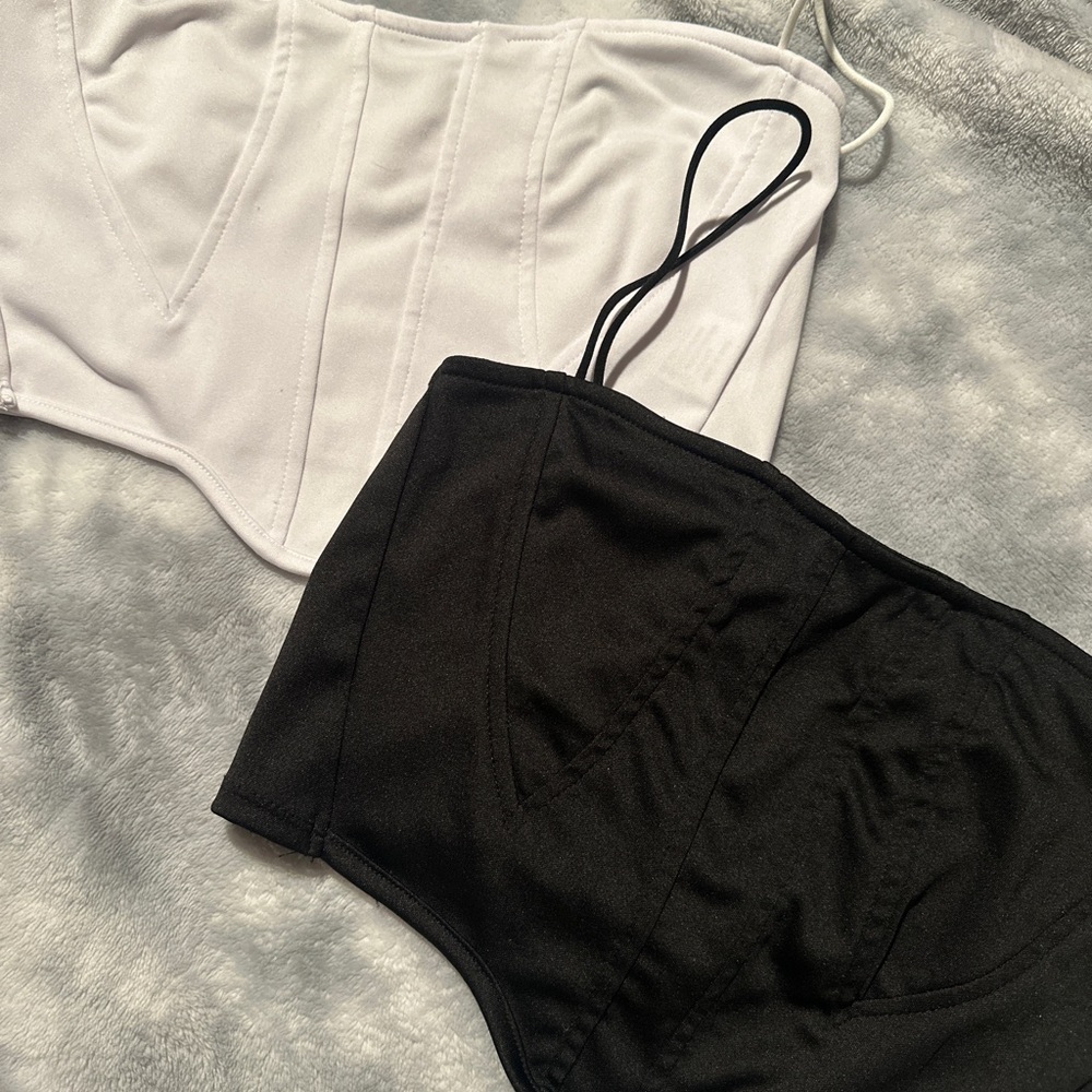 Two Black and White Crop Top